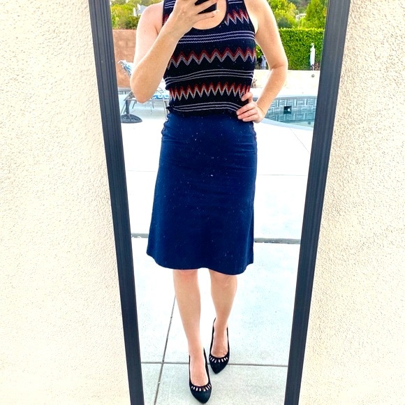 THE LIMITED skirt A-line corset back women’s lace up back navy blue business 4 - Picture 7 of 14